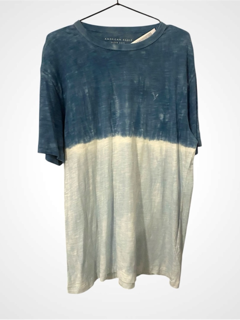 NWT - Blue and White Dip-Dye Men’s Short Sleeve Shirt